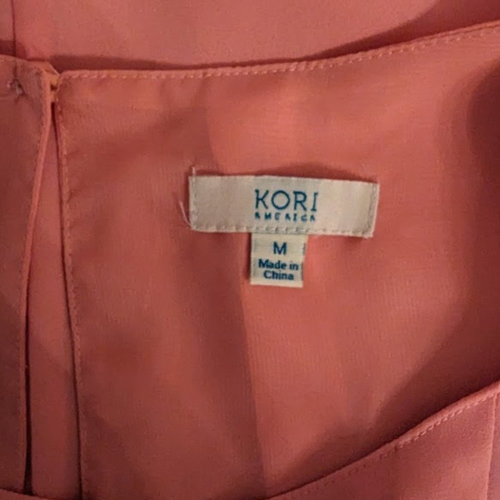 Kori American, Pink/Peachy flowy Dress, size Medium - Picture 3 of 5